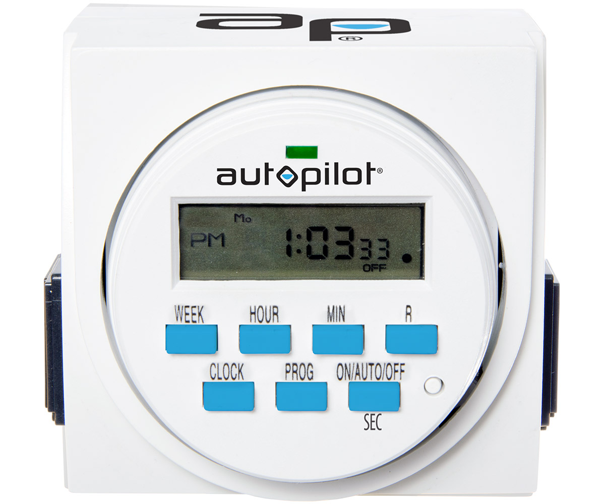 Autopilot Dual Outlet 7-Day Grounded Digital Programmable Timer,
