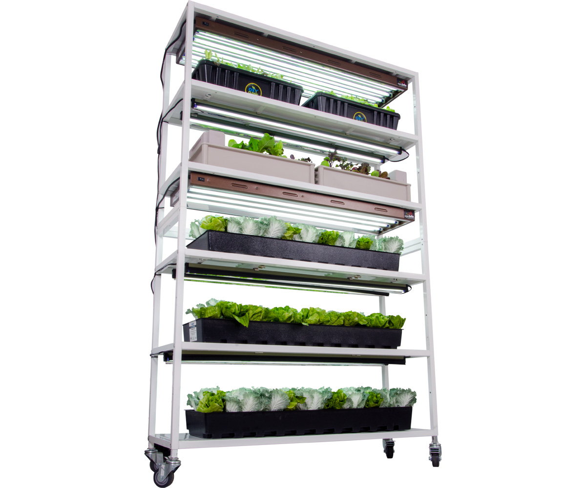 Vertical Grow Shelf System, 6 Shelves, w/Casters